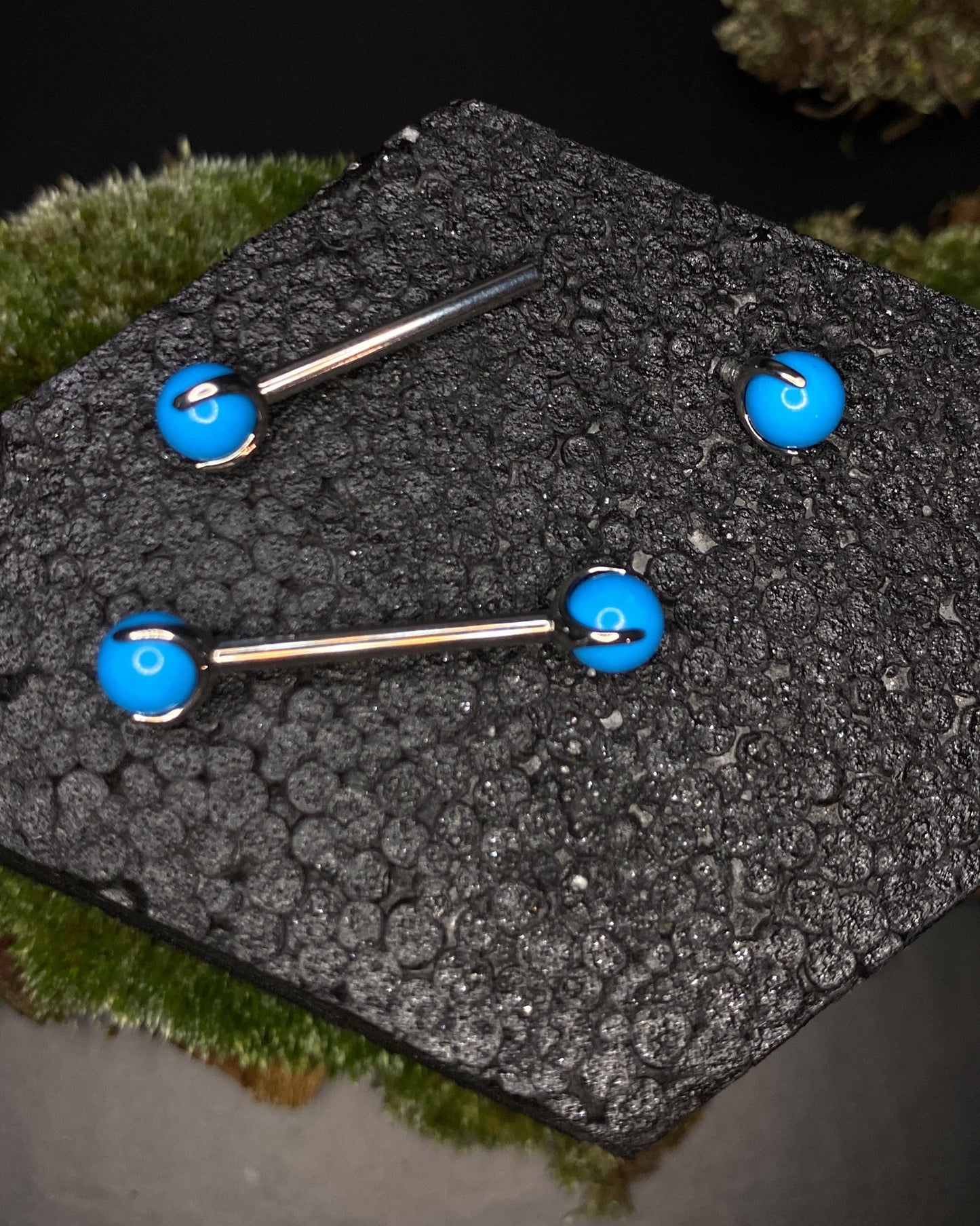 Titanium Stone End Straight Barbell