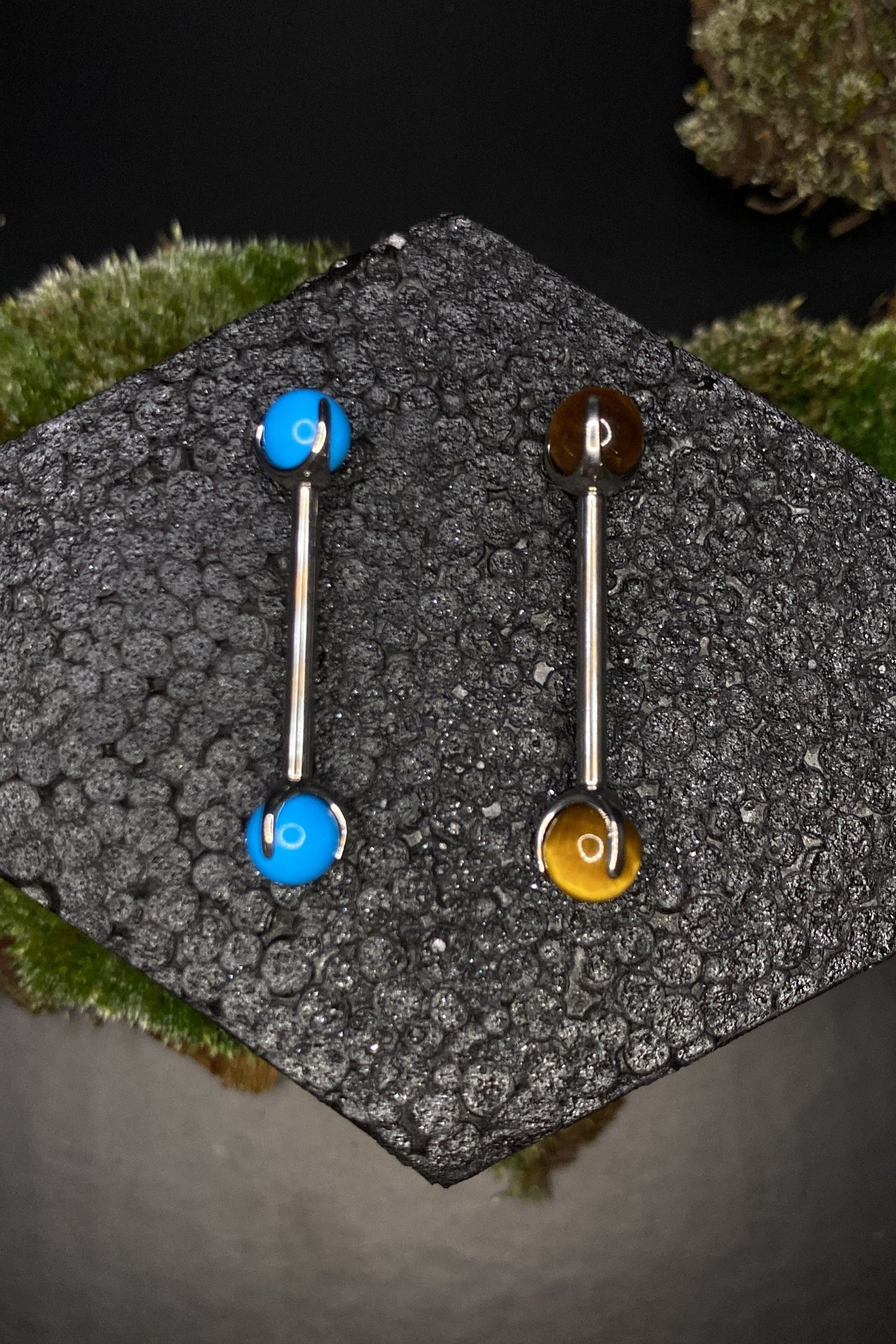 Titanium Stone End Straight Barbell