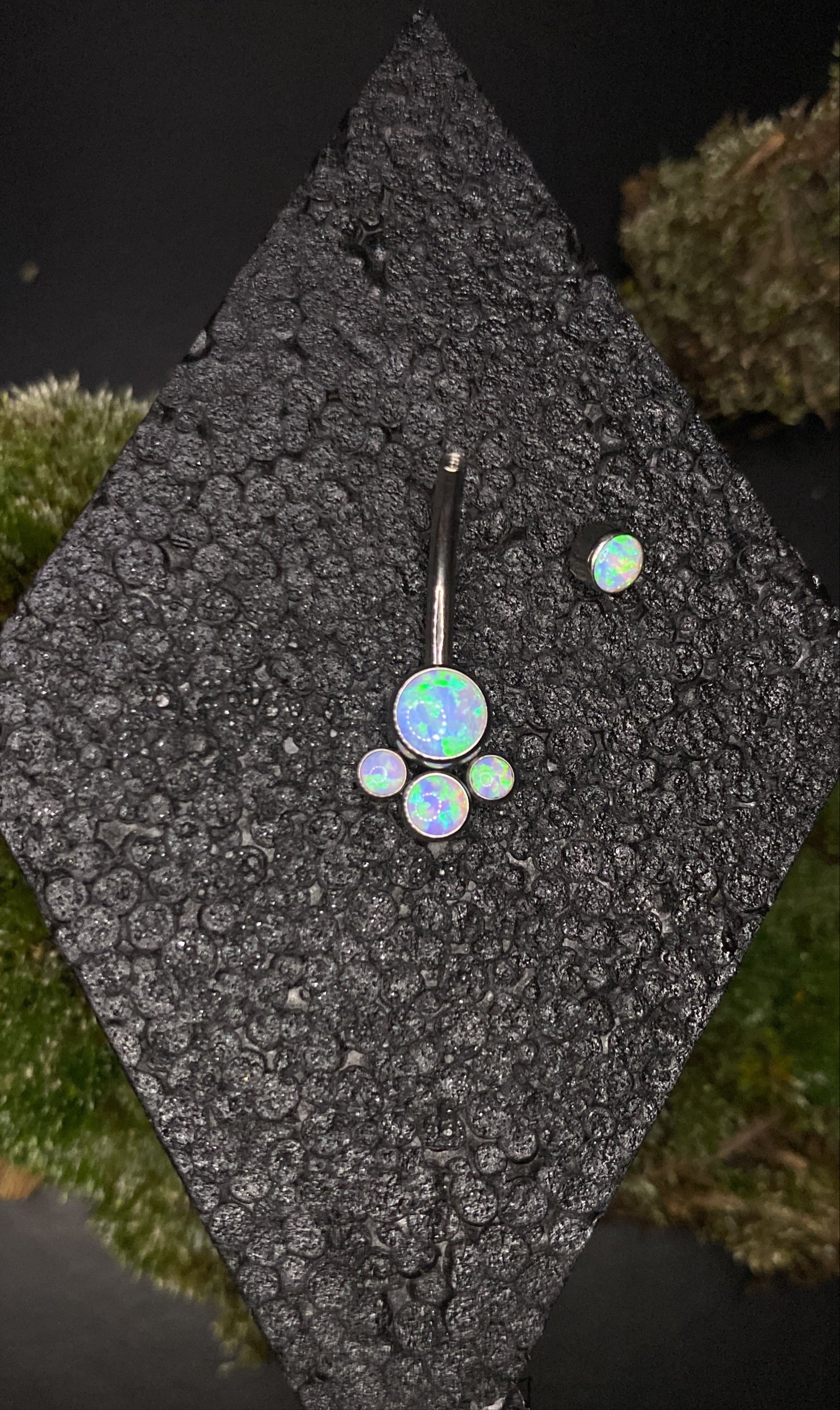 Titanium 4 Synthetic Opal Curved Barbell
