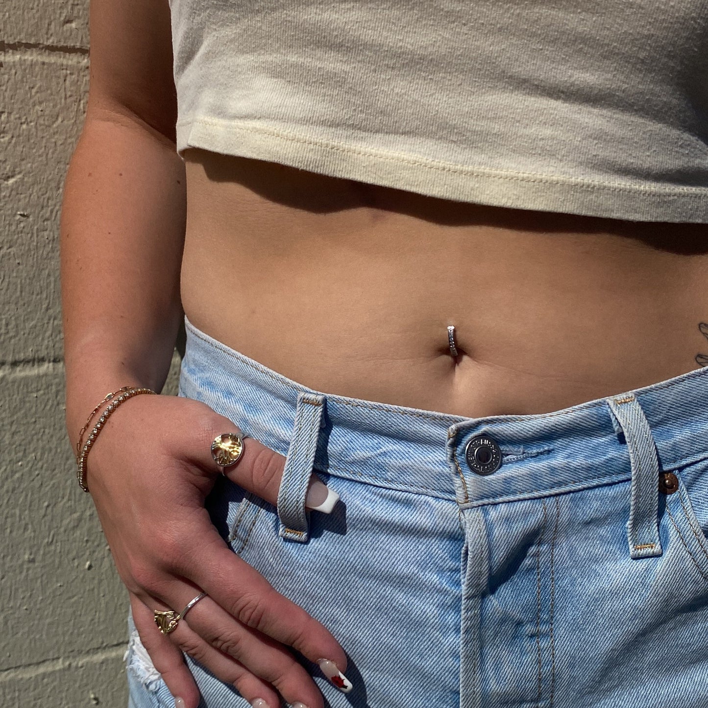Cubic Zirconia Navel Clicker