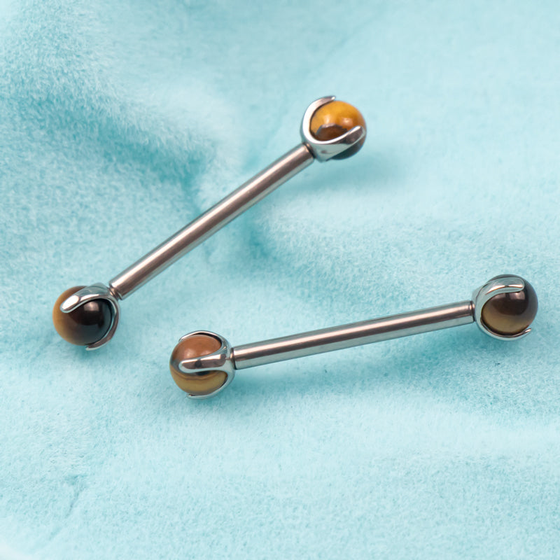 14g Titanium Straight Barbell (Stone ends)