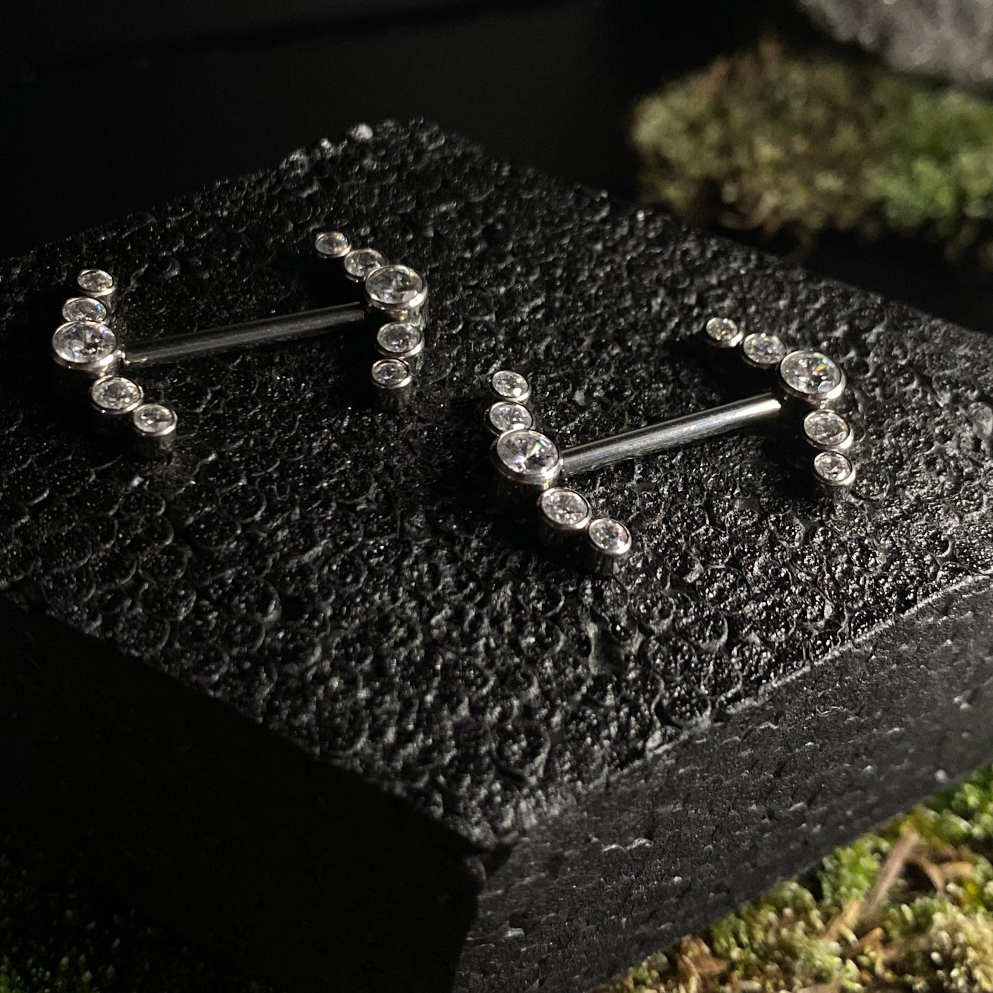 Titanium CZ Arch Barbells