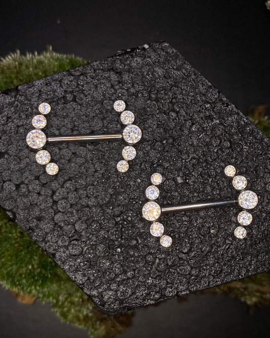 Titanium CZ Arch Barbells
