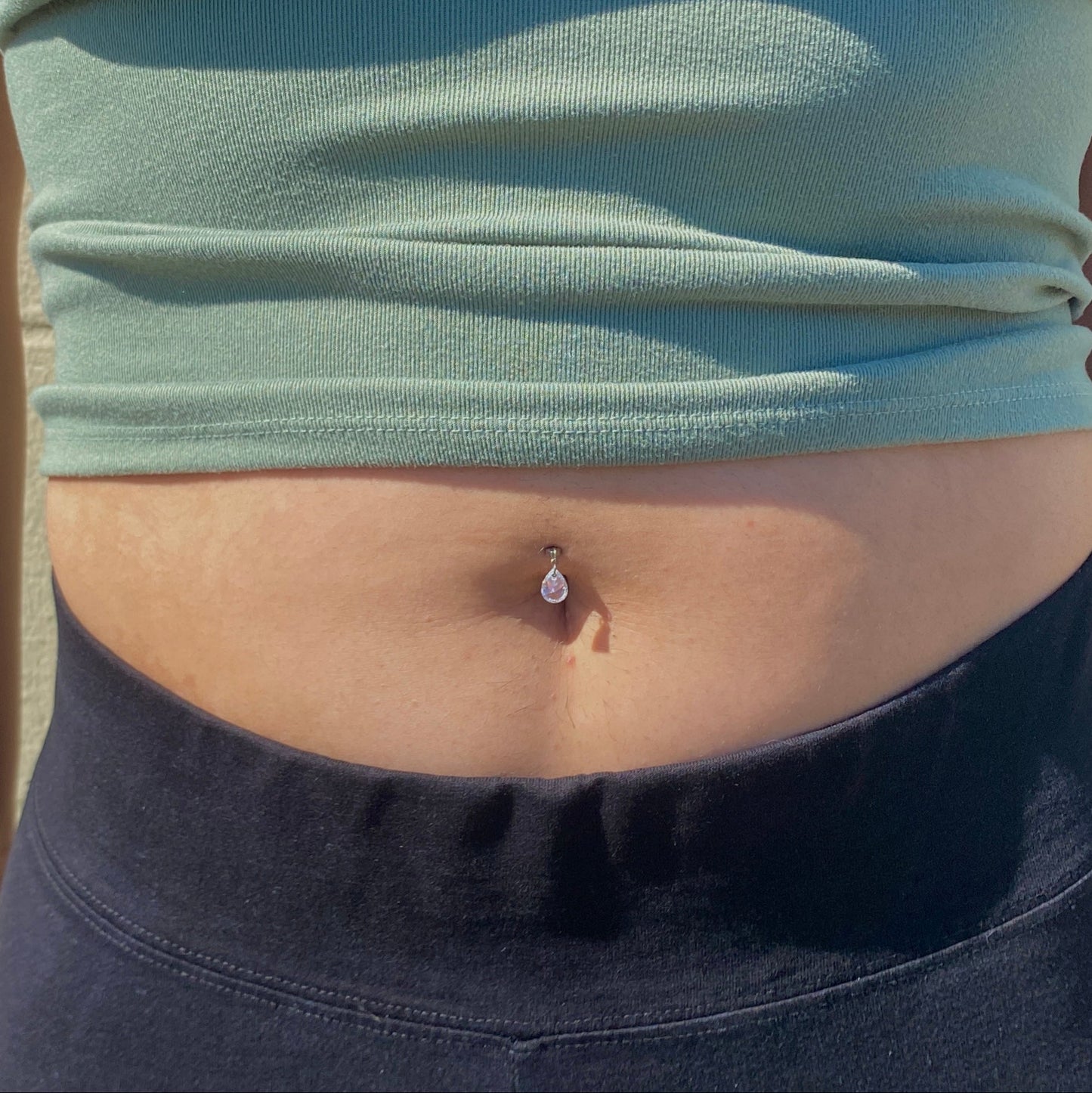 Teardrop Dangle CZ Navel